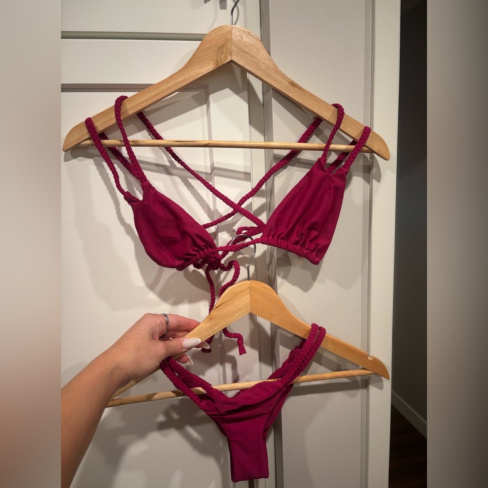 Chic Burgundy Swim Bra
